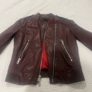 Rag and Bone Lyon Leather jacket in Raisin, size 0
